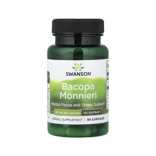 [087614116907] Swanson Bacopa Monnieri, Refuerzo Para La Concentración Mental Y El Estrés 50 Mg, 90 Cápsulas 