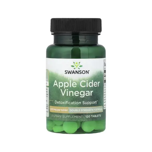 [087614040363] Swanson Vinagre De Sidra De Manzana, Promueve La Desintoxicación, 200 Mg, 120 Tabletas