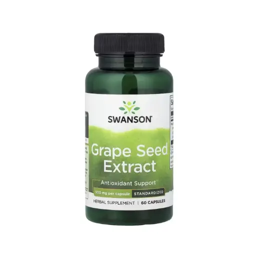 [087614140933] Swanson Extracto De Semilla De Uva, Estandarizado, Protección Antioxidante, 500 Mg, 60 Cápsulas 