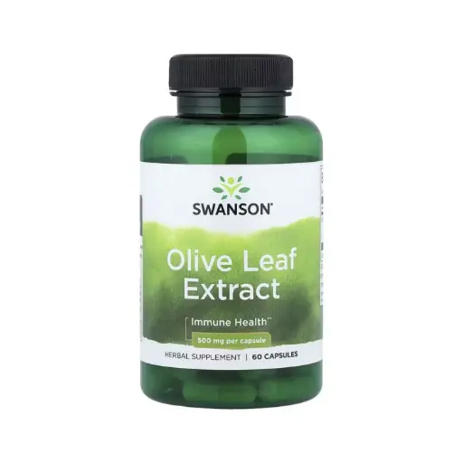 [087614141589] Swanson Extracto De Hoja De Olivo, Salud Inmunitaria, 500 Mg, 60 Cápsulas 