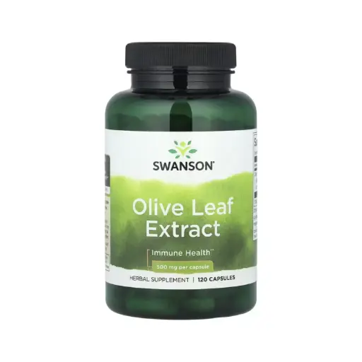 [087614141596] Swanson Extracto De Hoja De Olivo, Salud Inmunitaria, 500 Mg, 120 Cápsulas 