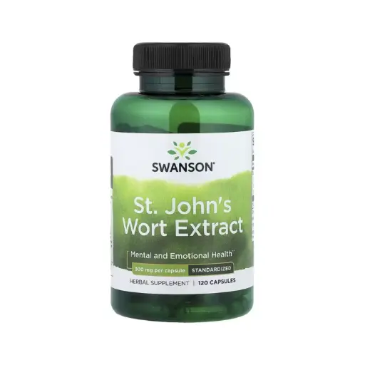 [087614142784] Swanson Extracto De Hierba De San Juan, Estandarizado, Salud Mental Y Emocional, 300 Mg, 120 Cápsulas 