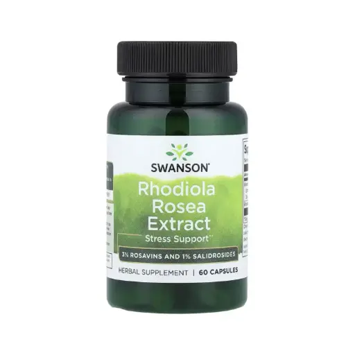 [087614142883] Swanson Extracto De Rhodiola Rosea, Suplemento Para El Alivio Del Estrés, 60 Cápsulas 