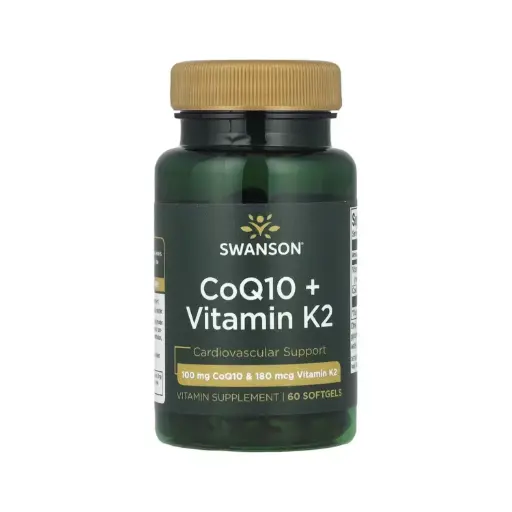 [087614210698] Swanson Coq10 + Vitamin K2, Refuerzo Para La Salud Cardiovascular, 60 Softgels 