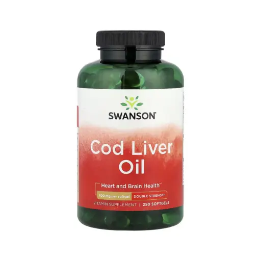 [087614117638] Swanson Aceite De Hígado De Bacalao, Salud Del Corazón Y El Cerebro 250 Cápsulas Blandas 