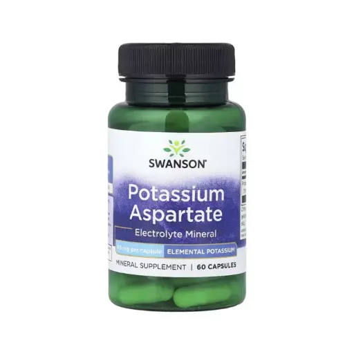 [087614115214] Swanson Aspartato De Potasio, Electrolitos Y Minerales 99 Mg, 60 Cápsulas