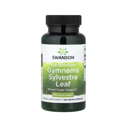 [087614019833] Swanson Full Spectrum, Hoja De Gymnema Sylvestre, Apoyo Para La Glucemia, 400 Mg, 100 Cápsulas Veganas 