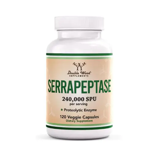 [850033272130] Double Wood Serrapeptasa120,000 SPU 120 Caps