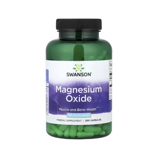 [087614011967] Swanson Óxido De Magnesio, Salud Muscular Y Ósea 250 Cápsulas (200 Mg Por Cápsula) 
