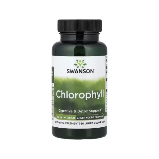 [087614060569 individual] Swanson Clorofila, Refuerzo Para La Digestión Y La Desintoxicación, 90 Cápsulas Vegetales Con Contenido Líquido 