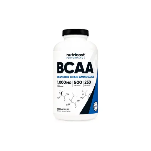 [810139571698] Nutricost Bcaa 2:1:1 Aminoacidos 500mg Rendimiento y recuperacion                 (500 mg por cápsula)