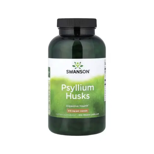[087614110776] Swanson Psyllium Husks- Cáscaras De Psilio, Salud Digestiva 610 Mg, 300 Cápsulas Veganas