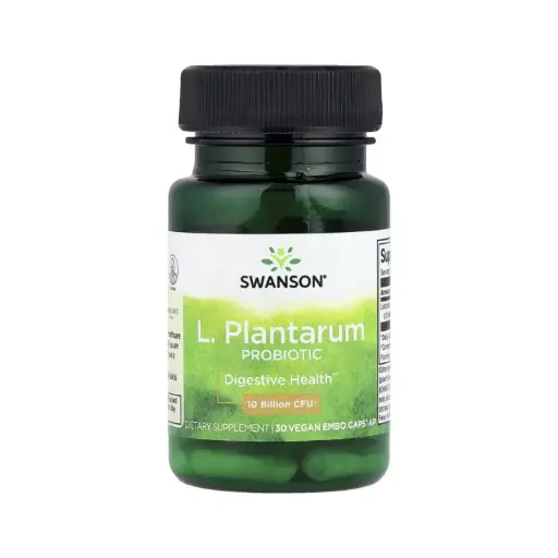 [087614190167] Swanson Suplemento Probiótico L. Plantarum, 10.000 Millones De Ufc, Salud Digestiva, 30 Cápsulas Veganas Embo Caps Ap 