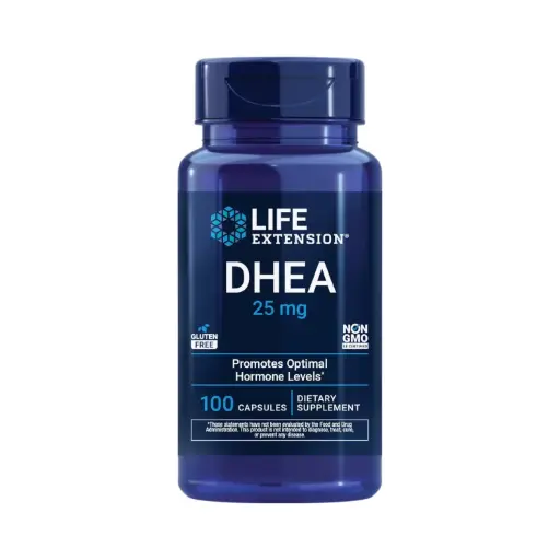 [737870335108] Life Extension, Dhea, 25 Mg, Para un equilibrio hormonal óptimo, salud inmunológica y cardiovascular y antienvejecimiento 100 Cápsulas 