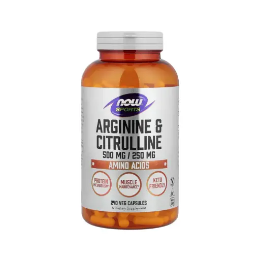 [733739000385] Now Foods Sports Arginina Y Citrulina, Mantenimiento Muscular Y Metabolismo De Las Proteínas 240 Cápsulas Vegetales