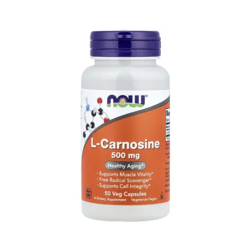 [733739000781] Now Foods L-Carnosina 500 Mg, Promueve La Vitalidad Muscular 50 Cápsulas Vegetales