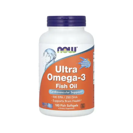 [733739016652] Now Foods Ultra Omega-3 1.000 Mg, EPA 500/ DHA 250, Beneficioso Para La Salud Cardiovascular 180 Cápsulas Blandas De Pescado