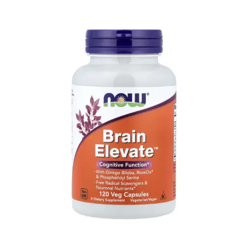 [733739033048] Now Foods Brain Elevate Con Ginkgo Biloba, Roseox® Y Fosfatidilserina, Función Cognitiva 120 Cápsulas Vegetales