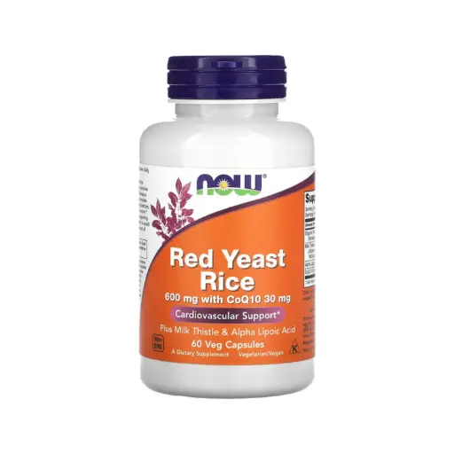 [733739033215] Now Foods Arroz De Levadura Roja 600 Mg Con 30 Mg De Coq10 Más Cardo Mariano Y Ácido Alfa-Lipoico, Refuerzo Para La Salud Cardiovascular 60 Cápsulas Vegetales 