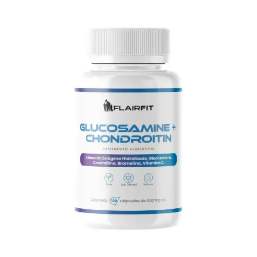 [7502309370165] Flairfit Glucosamina + Condroitina 100 Cápsulas De  500mg c/u Apoyo Articular