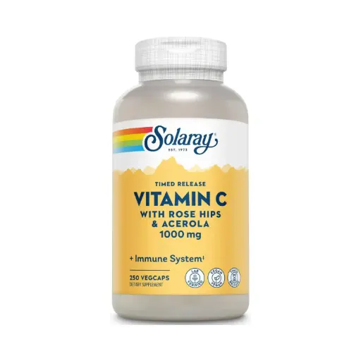 [076280044515] Solaray, Vitamin C, 1000 mg, 250 Cápsulas Vegetales, Apoyo Inmunológico de Liberación Prolongada