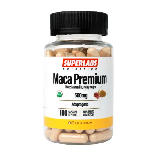 [7503045489067] Superlabs Nutrition Maca Peruana Premium 500 mg - 100 Caps | Rendimiento físico y mental | Fórmula limpia sin aditivos | Suplemento alimenticio