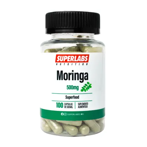 [7503045489166] Superlabs Nutrition Moringa 500 mg - 100 Caps | Antioxidante natural | Vitaminas y minerales esenciales | Fórmula limpia sin aditivos | Suplemento alimenticio