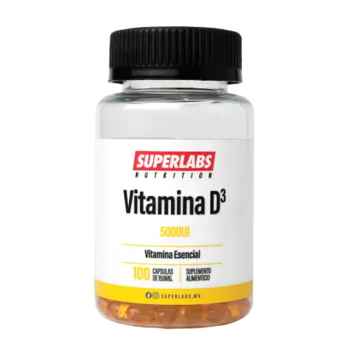 [7503045489968] Superlabs Nutrition Vitamina D3 5000 UI - 100 caps | Colcalciferol 5000 UI | Vitamina Esencial | Fórmula limpia sin aditivos | Suplemento alimenticio