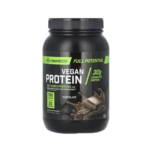 [087614119182] Swanson Proteína Vegana, Chocolate, 30 G De Proteína Completa, 1500 G (3,3 Lb) 