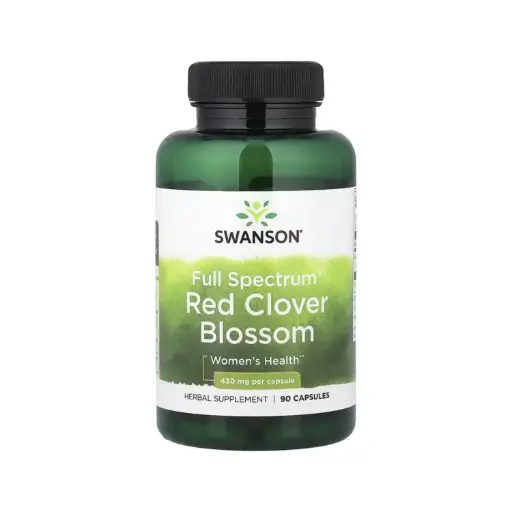 [087614113425] Swanson Flor De Trébol Rojo Full Spectrum, Salud De La Mujer 430 Mg, 90 Cápsulas 