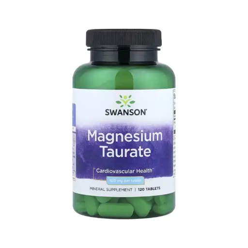 [087614113647] Swanson Taurato De Magnesio, Salud Cardiovascular 120 Tabletas (100 Mg Por Comprimido)