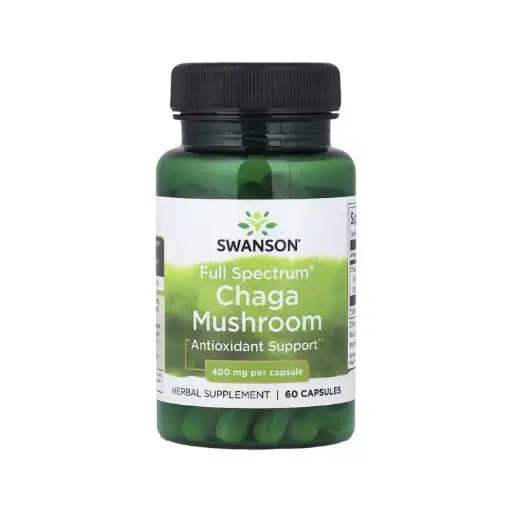 [087614113852] Swanson Hongo Chaga Full Spectrum, Protección Antioxidante 400 Mg, 60 Cápsulas 