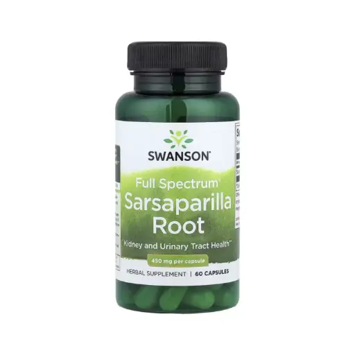 [087614114040] Swanson Raíz De Zarzaparrilla Full Spectrum, Salud De Los Riñones Y Las Vías Urinarias 450 Mg, 60 Cápsulas 