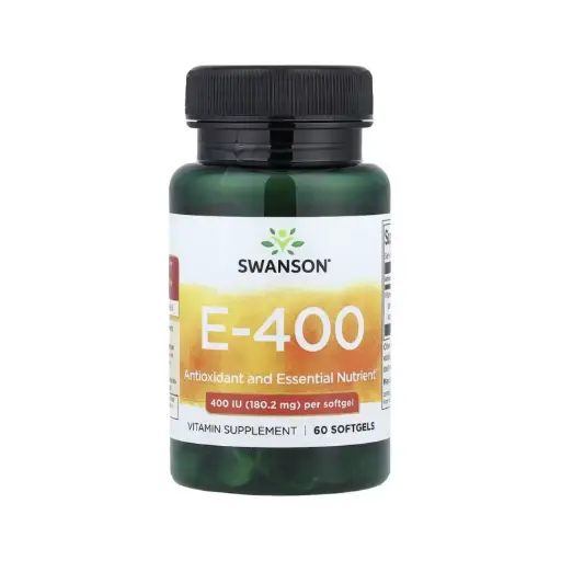 [087614114385] Swanson Vitamina E-400, Antioxidante Y Nutriente Esencial 180,2 Mg (400 Ui), 60 Cápsulas Blandas 
