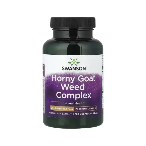 [087614080291] Swanson Complejo De Hierba De Cabra En Celo Con Tribulus Y Maca, Salud Sexual, 120 Cápsulas Veganas 