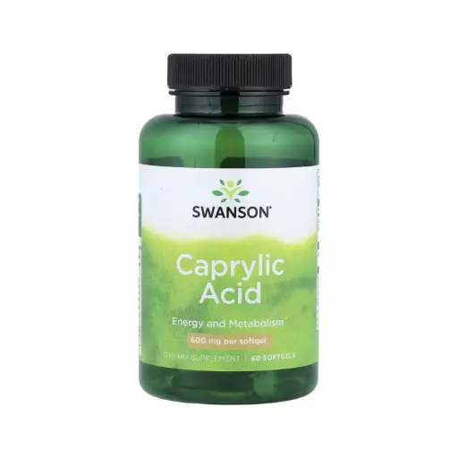 [087614020969] Swanson Ácido Caprílico, Energía Y Metabolismo, 600 Mg, 60 Cápsulas Blandas 