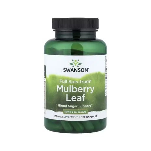 [087614110608] Swanson Hoja De Morera Full Spectrum Refuerzo Para La Glucemia 500 Mg, 120 Cápsulas