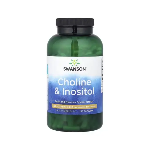 [087614010397] Swanson Choline 250 Mcg E Inositol 250 Mcg, Salud Del Cerebro Y El Sistema Nervioso, 250 Cápsulas