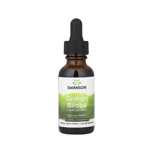 [087614111766] Swanson Extracto Líquido De Ginkgo Biloba, Sin Alcohol Ni Azúcar, Salud Cognitiva 29,6 Ml (1 Oz. Líq.)