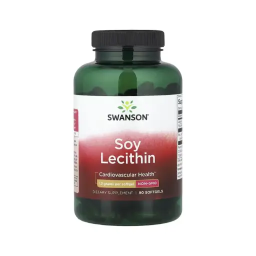 [087614114095] Swanson Lecitina De Soya, Salud Cardiovascular 1200 Mg, 90 Cápsulas Blandas 