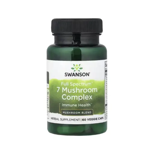 [087614115245] Swanson Complejo De 7 Hongos Full Spectrum, Salud Inmunitaria 60 Cápsulas Vegetales 