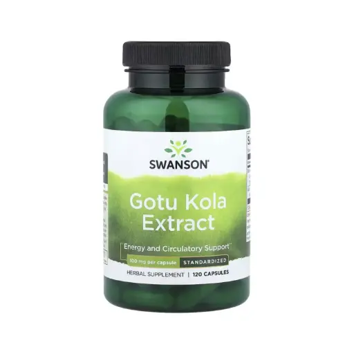 [087614140315] Swanson Extracto De Gotu Kola, Estandarizado, Energía Y Refuerzo Circulatorio, 100 Mg, 120 Cápsulas