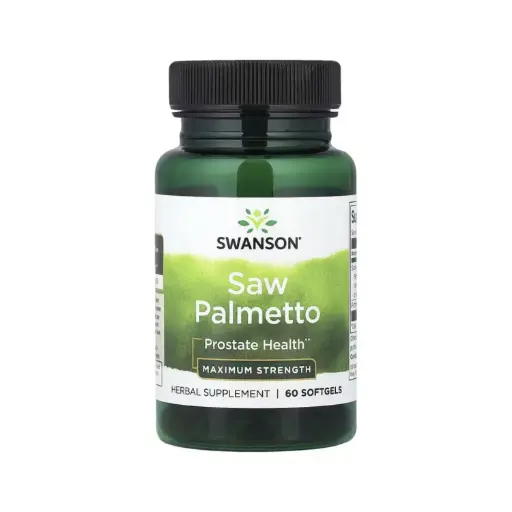[087614142210] Swanson Saw Palmetto, Máxima Concentración, Salud De La Próstata, 60 Cápsulas Blandas