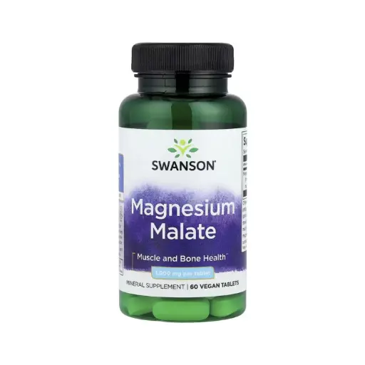 [087614117089] Swanson Malato De Magnesio, Salud Muscular Y Ósea 1000 Mg, 60 Comprimidos Veganos 