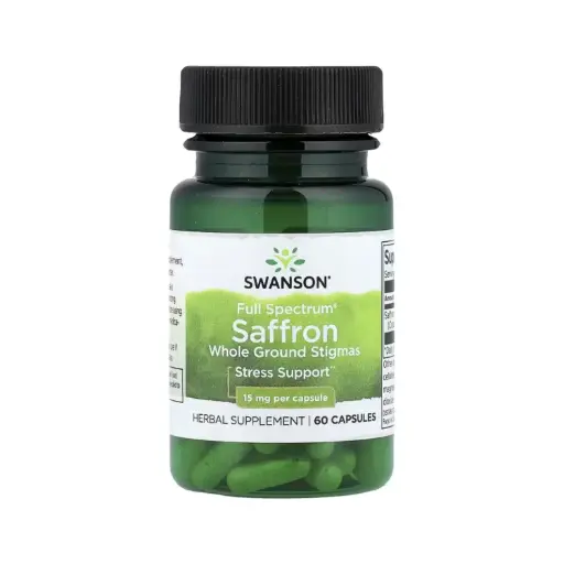 [087614113708] Swanson Full Spectrum, Azafrán, Suplemento Para El Alivio Del Estrés 15 Mg, 60 Cápsulas