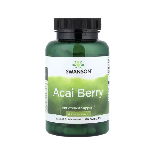 [087614110820] Swanson Acai Berry- Baya De Asaí, Protección Antioxidante 500 Mg, 120 Cápsulas