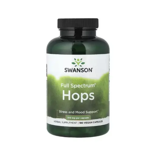 [087614110677] Swanson Full Spectrum Lúpulo, Mejora El Estado De Ánimo Y Reduce El Estrés, 180 Cápsulas Veganas (310 Mg Por Cápsula)