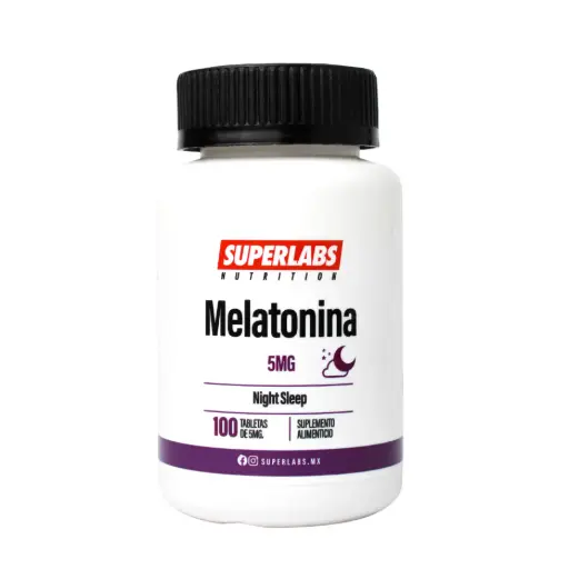 [7503045489135] Superlabs Nutrition Melatonina 5 mg - 100 Caps | Descanso profundo y reparador | Night Sleep | Fórmula limpia sin aditivos | Suplemento alimenticio