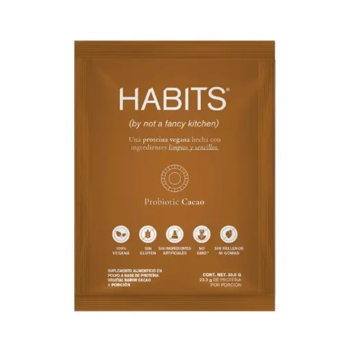 [7501468139736] Habits Proteína Vegana Probioticos 16 Sobres Cacao