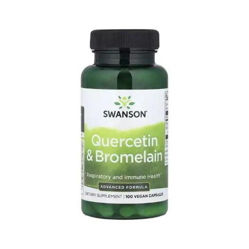 [087614017327] Swanson Quercetina Y Bromelaína, Salud Respiratoria 100 Cápsulas Veganas 
